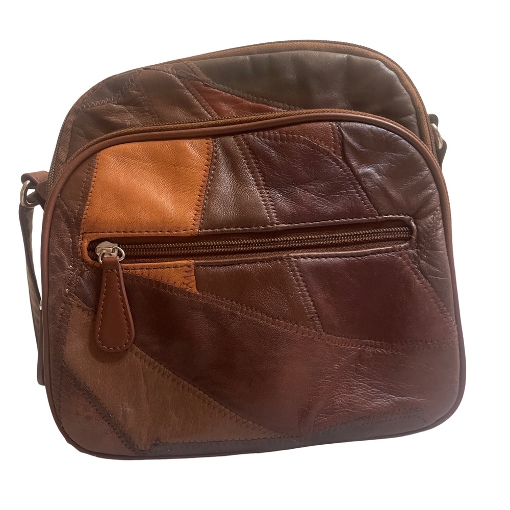 Vintage Kmart/Sears Patchwork Genuine Leather Crossbody Bag